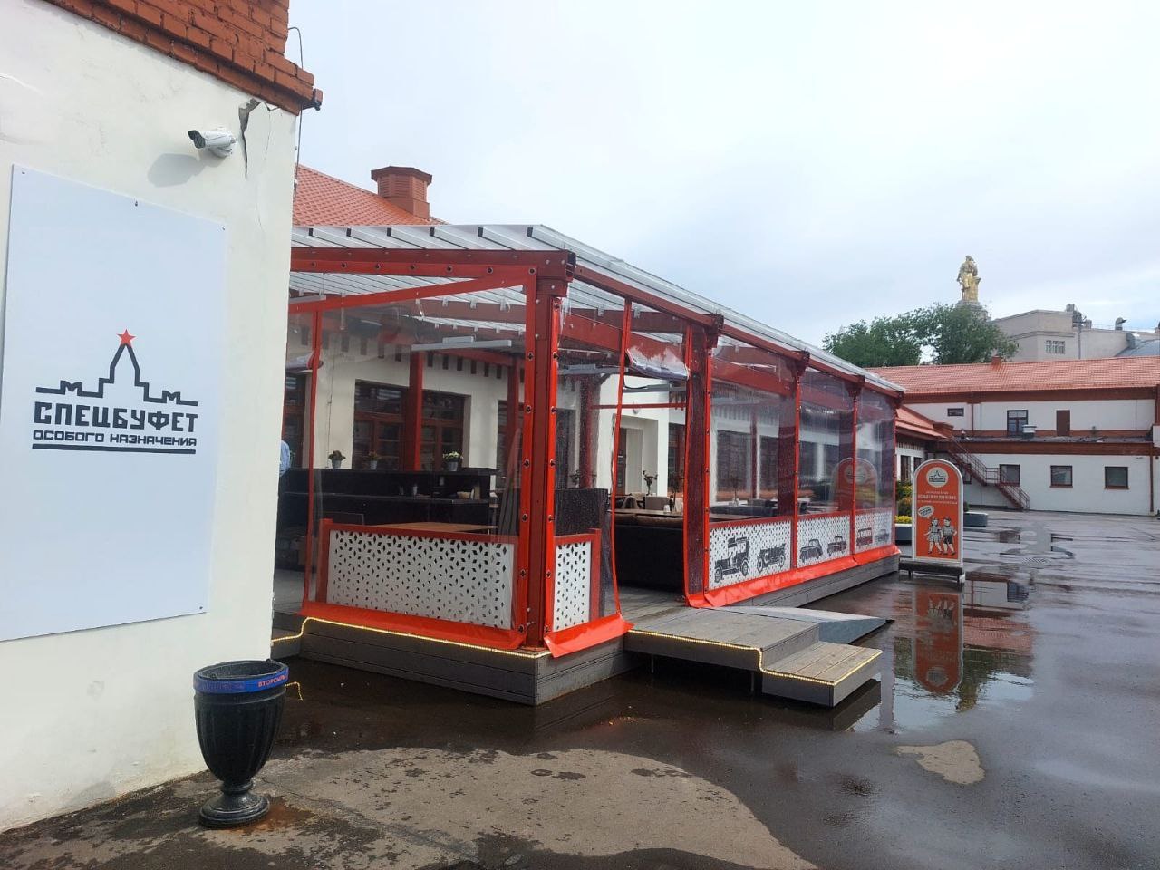 ПВХ шторы для летней террасы кафе в Данкове